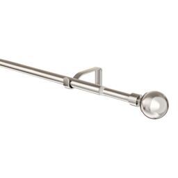 GoodHome Olympe Grey Chrome Effect Extendable Ball Single Curtain Pole Set, (L)1200mm-2100mm (Dia)19mm - thumbnail 7