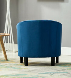 MCC Direct Velvet Fabric Tub Chair Armchair Club Chair Blue By Mcc - thumbnail 4