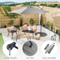 Christow 3M Banana Parasol With Crank & Locking Lever - thumbnail 3