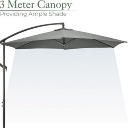 Christow 3M Banana Parasol With Crank & Locking Lever - thumbnail 6