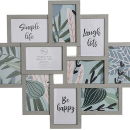 Deenz Greige Multi Aperture Photo Frame Greige Wall Mounted Multi Family Photos Home Decoration