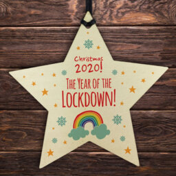 Red Ocean 2020 Lockdown Wooden Christmas Bauble Decoration Family Xmas - thumbnail 1