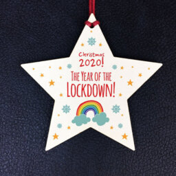 Red Ocean 2020 Lockdown Wooden Christmas Bauble Decoration Family Xmas - thumbnail 2