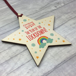 Red Ocean 2020 Lockdown Wooden Christmas Bauble Decoration Family Xmas - thumbnail 3