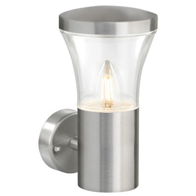 Long Life Lamps Company Modern Led Single Outdoor Wall Light Stainless Steel Zlc337 With 5W Led Candle Ww - image 1
