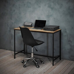 LPD Hoxton Industrial Desk - Sleek Metal Legs With Rustic Oak Effect - thumbnail 3