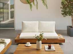 Beliani Garden Sofa 2 Seater Marettimo Certified Acacia Wood Brown - thumbnail 2