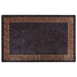 Berkfield Durable Rug Washable 80X150 Cm Black And Gold Anti Slip - thumbnail 2