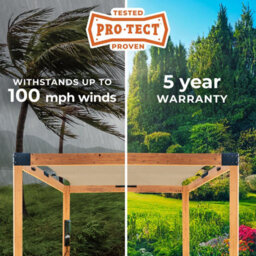 Backyard Discovery Brendan Sail Shade Cedar Wood Outdoor Patio Pergola With Canopy And Powerport 3.7M X 3.1M (12Ft X 10Ft) - thumbnail 7