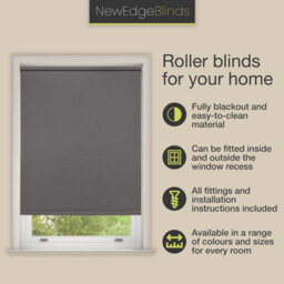 Thermal Blackout Roller Blinds 175Cm Drop X Width 100Cm  Slate Grey - thumbnail 4