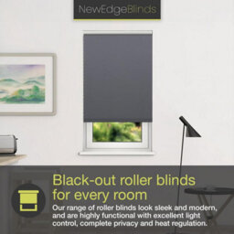 Thermal Blackout Roller Blinds 175Cm Drop X Width 100Cm  Slate Grey - thumbnail 5