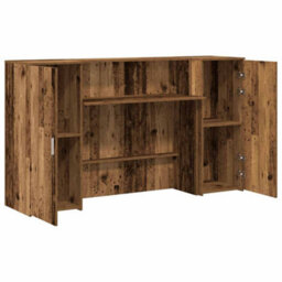 Berkfield Durable Reception Desk Old Wood 180X50X103.5 Cm Engineered Wood - thumbnail 7