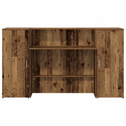 Berkfield Durable Reception Desk Old Wood 180X50X103.5 Cm Engineered Wood - thumbnail 5