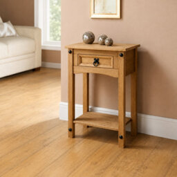 Mews Corona Console Table 1 Drawer Mexican Solid Pine Hall End - thumbnail 7