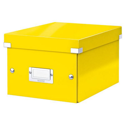 Leitz Wow Click & Store Yellow Storage Box With Label Holder Small - image 1