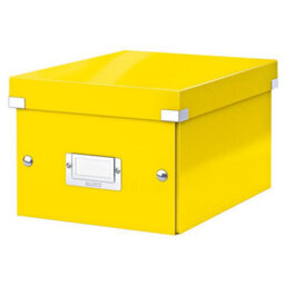 Leitz Wow Click & Store Yellow Storage Box With Label Holder Small - thumbnail 1