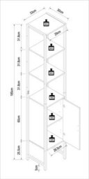 Vcm Bathroom Furniture Bathroom Cabinet High Cabinet Edino - thumbnail 4