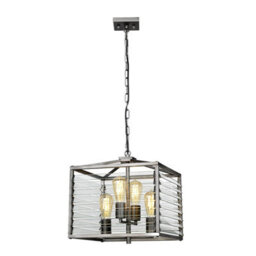 Luminosa Lighting Elstead Louvre 4 Light Pendant Gunmetal Paint Finish - thumbnail 1