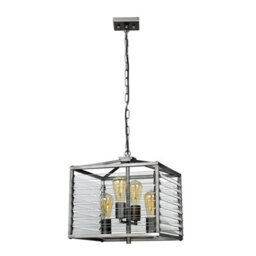 Luminosa Lighting Elstead Louvre 4 Light Pendant Gunmetal Paint Finish - thumbnail 2