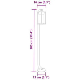 Outdoor Floor Lamp Black 100 Cm Stainless Steel - thumbnail 7