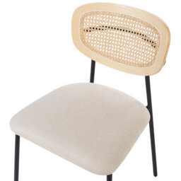 Beliani Set Of 2 Dining Chairs Mayetta Rattan Light Beige - thumbnail 7