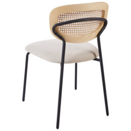 Beliani Set Of 2 Dining Chairs Mayetta Rattan Light Beige - thumbnail 6