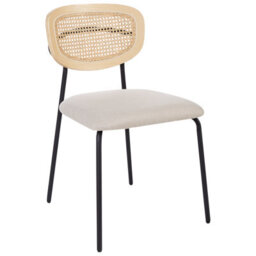 Beliani Set Of 2 Dining Chairs Mayetta Rattan Light Beige - thumbnail 4