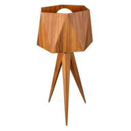 Luminosa Lighting Elstead Angular Table Lamp With Round Tapered Shade Teak - thumbnail 4