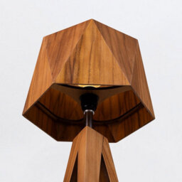 Luminosa Lighting Elstead Angular Table Lamp With Round Tapered Shade Teak - thumbnail 5