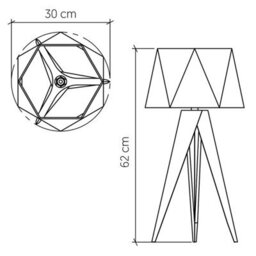Luminosa Lighting Elstead Angular Table Lamp With Round Tapered Shade Teak - thumbnail 3