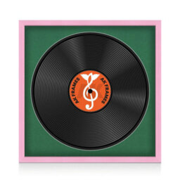 "16X16"" Pink Classic Vinyl Record Frame With Emerald Mount For 12 Inch Lp Disc - Ak Frames" - thumbnail 1