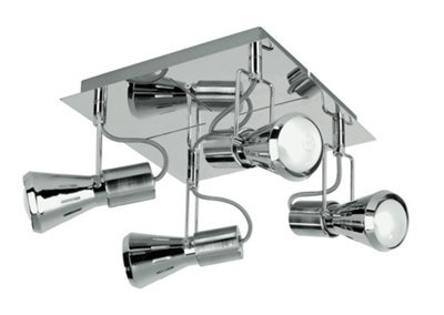 Luminosa Lighting Luminosa Spot 4 Light Adjustable Spotlight Clusters Chrome 24X24X15Cm