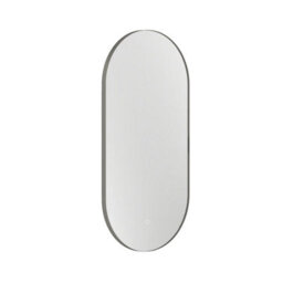 Royal Bathrooms Luton 450 X 900mm Gun Metal Grey Backlit Led Illuminated Framed Mirror With Demister Pad & Touch Sensor - Capsule - thumbnail 6