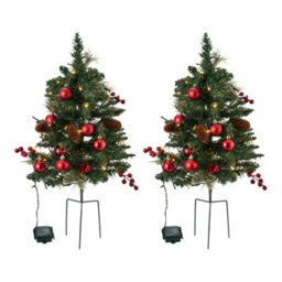 Living And Home Luxury Artificial Christmas Tree With Double-Flowering Pine Needles, 30Cm W X 68Cm H - thumbnail 3