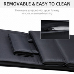 Outsunny Garden Sun Lounger Cushion Only, Recliner Pad With Pillow, Black - thumbnail 6