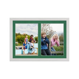 AK Frames 20X14 White Ash Modern Multi Photo Frame With Emerald Mount - Holds 2 Apertures (2X) A4 Photos - thumbnail 1
