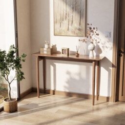 Yqjjgl Sleek Narrow Solid Wood Console Table For Hallway Living Room Walnut 120Cm - thumbnail 5