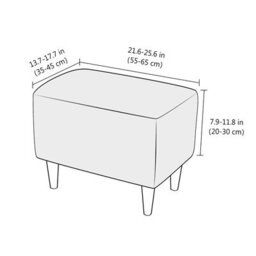 Jacquard Stretch Square Ottoman Cover, Stool Cover With Non-Slip Elastic Bottom, Footrest Covers (Dark Grey) - thumbnail 2