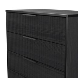 Ancona Matt Black Ash 5 Drawer Chest (H)1008mm (W)765mm (D)395mm - thumbnail 4