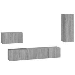 Berkfield 4 Piece Tv Cabinet Set Grey Sonoma Engineered Wood - thumbnail 2