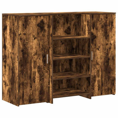 Berkfield Durable Reception Desk Smoked Oak 135X50X103.5 Cm Engineered Wood - image 1