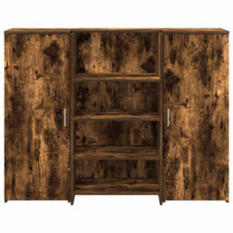 Berkfield Durable Reception Desk Smoked Oak 135X50X103.5 Cm Engineered Wood - thumbnail 5