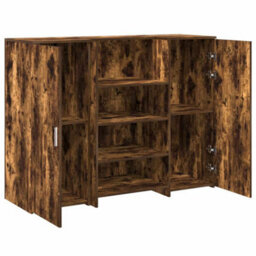 Berkfield Durable Reception Desk Smoked Oak 135X50X103.5 Cm Engineered Wood - thumbnail 6