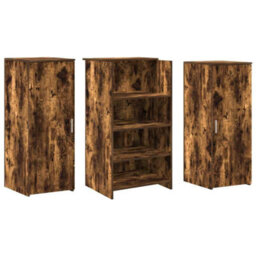Berkfield Durable Reception Desk Smoked Oak 135X50X103.5 Cm Engineered Wood - thumbnail 7