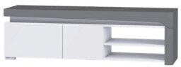 Amos Mann Furniture Lathea White Gloss And Grey Small Tv Cabinet Entertainment Unit - thumbnail 2