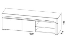 Amos Mann Furniture Lathea White Gloss And Grey Small Tv Cabinet Entertainment Unit - thumbnail 6