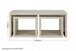 Orsina Coffee Table With Space-Saving Nesting Tables, Grey Coffee Tables, Contemporary Wooden Coffee Table Set - thumbnail 5