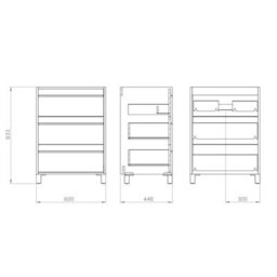 Banyetti Mattila Noir 600mm Floorstanding Vanity Unit With Matt Black Handles - Rustic Oak - thumbnail 5