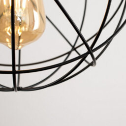 Valuelights Rutherford Retro Style Matt Black Metal Basket Cage Ceiling Light Shade (D)25.5Cm - thumbnail 5