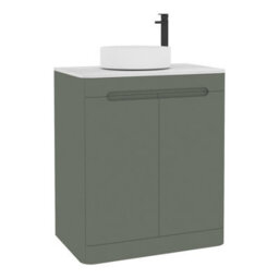Royal Bathrooms Venice 700mm Sage Green Freestanding Vanity Unit 2 Door With Carrara White Undrilled Worktop & Without Basin - thumbnail 7